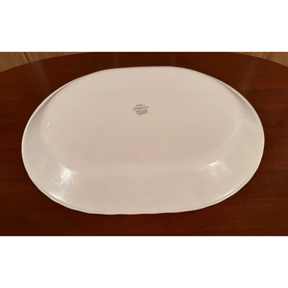 Vintage Corelle by Corning CHUTNEY Swirl Fruit & Flower Oval Serving Platter 12